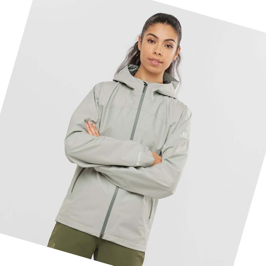 Chaquetas Salomon OUTLINE GORE-TEX WATERPROOF 2.5L Mujer Blancos | MX 2487HAP